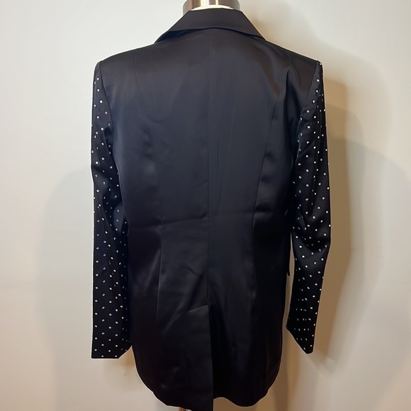 Danielle Bernstein We Wore What Womens Satin Embellished One-Button Blazer XS - Picture 5 of 9